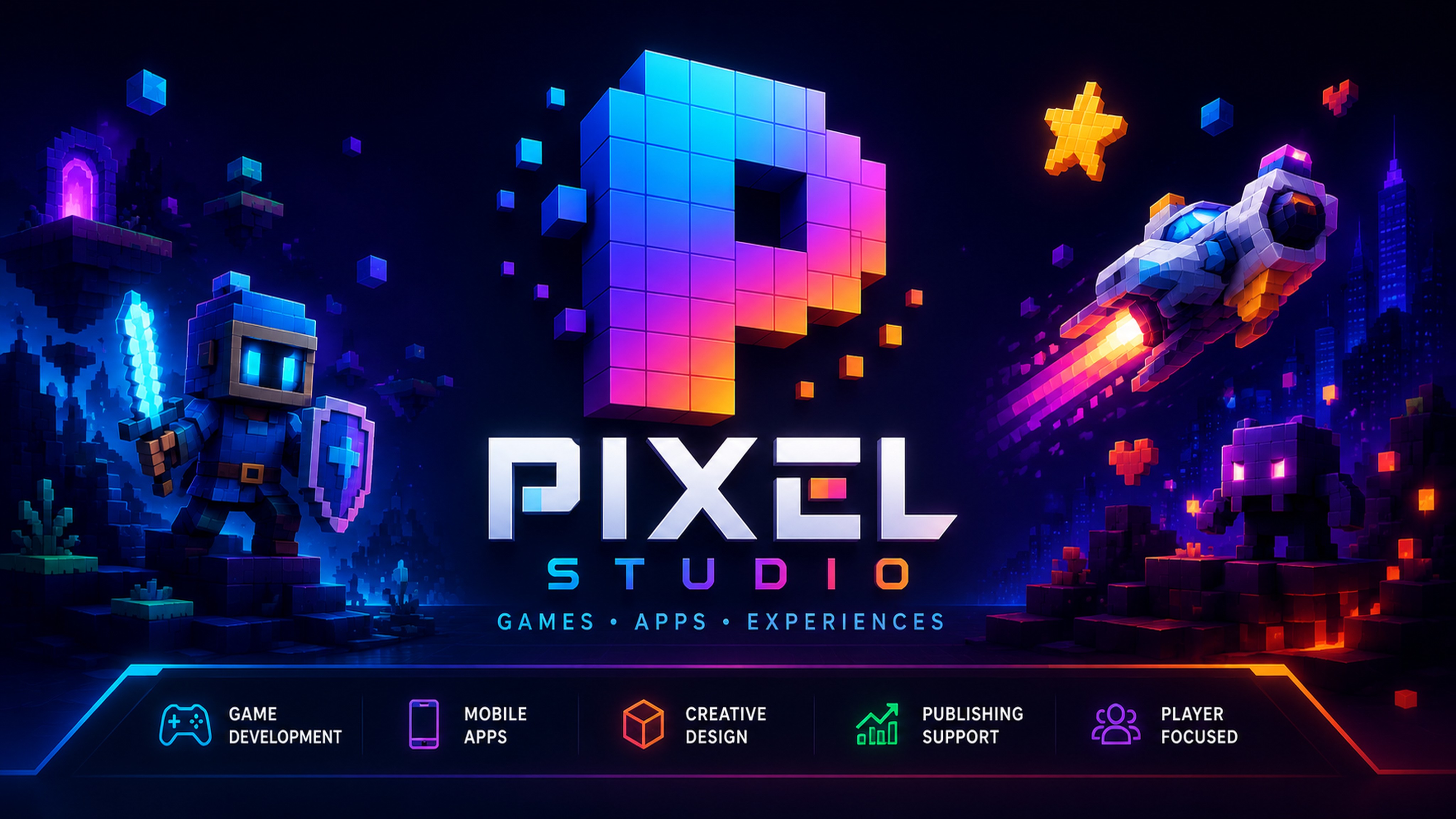 Pixel Studio gaming banner